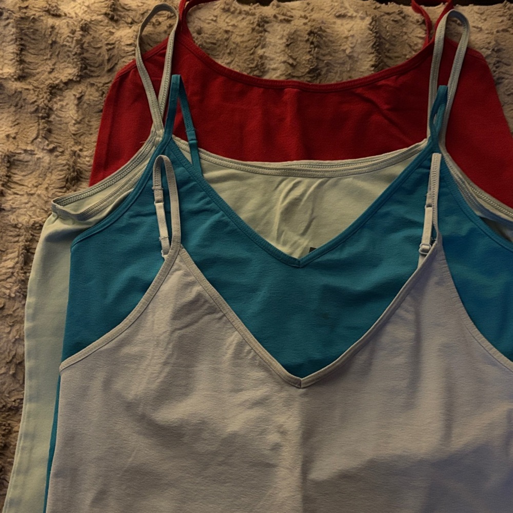 Stylish Women's Spaghetti Strap Tops - Red, Blue, Light Blue, Gray